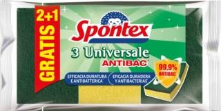 La spugna abrasiva in poliuretano Universale Antibaterica 2+1 di Spontex è efficace e igienica grazie allo speciale trattamento antibatterico del lato abrasivo che permette di eliminare il 99,9% dei batteri nella fibra ed impedire lo sviluppo di cattivi odori. La fibra arricchita di estratti minerali naturali rende la spugna efficace anche contro lo sporco ostinato. Prezzo 1,16 euro. www.spontex.it La spugna abrasiva in poliuretano Universale Antibaterica 2+1 di Spontex è efficace e igienica grazie allo speciale trattamento antibatterico del lato abrasivo che permette di eliminare il 99,9% dei batteri nella fibra ed impedire lo sviluppo di cattivi odori. La fibra arricchita di estratti minerali naturali rende la spugna efficace anche contro lo sporco ostinato. Prezzo 1,16 euro. www.spontex.it