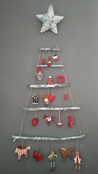 Completate l’albero appendendo al chiodo una stella di Natale che farà da puntale. Completate l’albero appendendo al chiodo una stella di Natale che farà da puntale.