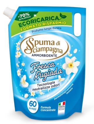 Il formato ecoricarica dell’ammorbidente di Spuma di Sciampagna è una confezione ecosostenibile perché utilizza il 70% di plastica in meno rispetto ai flaconi tradizionali di detersivo di pari formato. La formula è concentrata e dermatologicamente testata. E’ disponibile in tre fragranze: Fresca Rugiada, Carezza d’Argan e Soffio d’Oriente. Da 1.500 ml per 60 lavaggi, prezzo 2,99 euro. www.spumadisciampagna.it Il formato ecoricarica dell’ammorbidente di Spuma di Sciampagna è una confezione ecosostenibile perché utilizza il 70% di plastica in meno rispetto ai flaconi tradizionali di detersivo di pari formato. La formula è concentrata e dermatologicamente testata. E’ disponibile in tre fragranze: Fresca Rugiada, Carezza d’Argan e Soffio d’Oriente. Da 1.500 ml per 60 lavaggi, prezzo 2,99 euro. www.spumadisciampagna.it