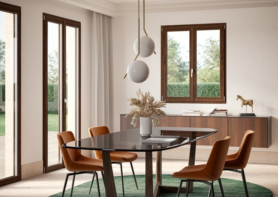 Design squadrato per Prismatic Evolution di Oknoplast, con nodo centrale ridotto, maniglia in posizione centrale e ampia superficie vetrata. Il profilo è in pvc a 5 camere con rinforzi in acciaio ha tre guarnizioni e monta vetri di spessore 24-48 mm. Trasmittanza termica Uw fino 0,78 W/m²K, riduzione rumore fino 45 dB. La dotazione antieffrazione arriva fino alla classe RC2. Ampia la scelta delle finiture, sia colorate che effetto legno. www.oknoplast.it Design squadrato per Prismatic Evolution di Oknoplast, con nodo centrale ridotto, maniglia in posizione centrale e ampia superficie vetrata. Il profilo è in pvc a 5 camere con rinforzi in acciaio ha tre guarnizioni e monta vetri di spessore 24-48 mm. Trasmittanza termica Uw fino 0,78 W/m²K, riduzione rumore fino 45 dB. La dotazione antieffrazione arriva fino alla classe RC2. Ampia la scelta delle finiture, sia colorate che effetto legno. www.oknoplast.it