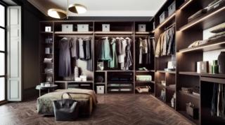 La grande cabina armadio angolare Sipario di Pianca è composta da moduli armadio senza ante, da accostare in base alle esigenze, per dare vita ad uno spazio organizzato e personalizzabile. La modularità degli elementi permette di sfruttare la meglio lo spazio disponibile, dal pavimento al soffitto. La struttura è disponibile in numerose varianti di colore ed è corredata di numerosi accessori dedicati e di illuminazione integrata. Prezzo su richiesta. www.pianca.com