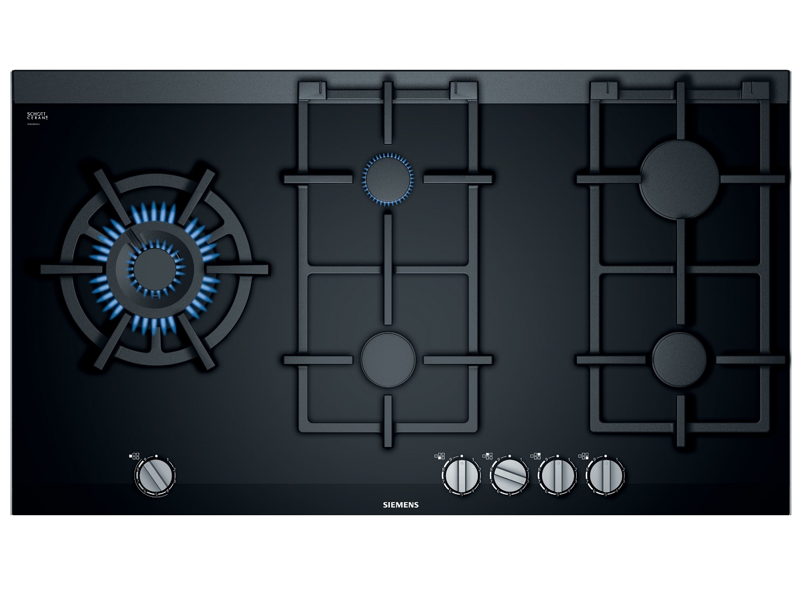 Ha superficie in vetroceramica nero con finitura topClass il piano cottura a gas iQ700 ER9A6SB70 di Siemens con frontale smussato e profili laterali in acciaio inox. È dotato di
stepFlame Technology che consente di regolare con precisione la fiamma attraverso 9 livelli di potenza. Ha bruciatore turboWok da 6 kW con dualControl. Le griglie d’appoggio sono in ghisa lavabili in lavastoviglie. Prezzo su richiesta. www.siemens-home.bsh-group.com/it/ Ha superficie in vetroceramica nero con finitura topClass il piano cottura a gas iQ700 ER9A6SB70 di Siemens con frontale smussato e profili laterali in acciaio inox. È dotato di
stepFlame Technology che consente di regolare con precisione la fiamma attraverso 9 livelli di potenza. Ha bruciatore turboWok da 6 kW con dualControl. Le griglie d’appoggio sono in ghisa lavabili in lavastoviglie. Prezzo su richiesta. www.siemens-home.bsh-group.com/it/