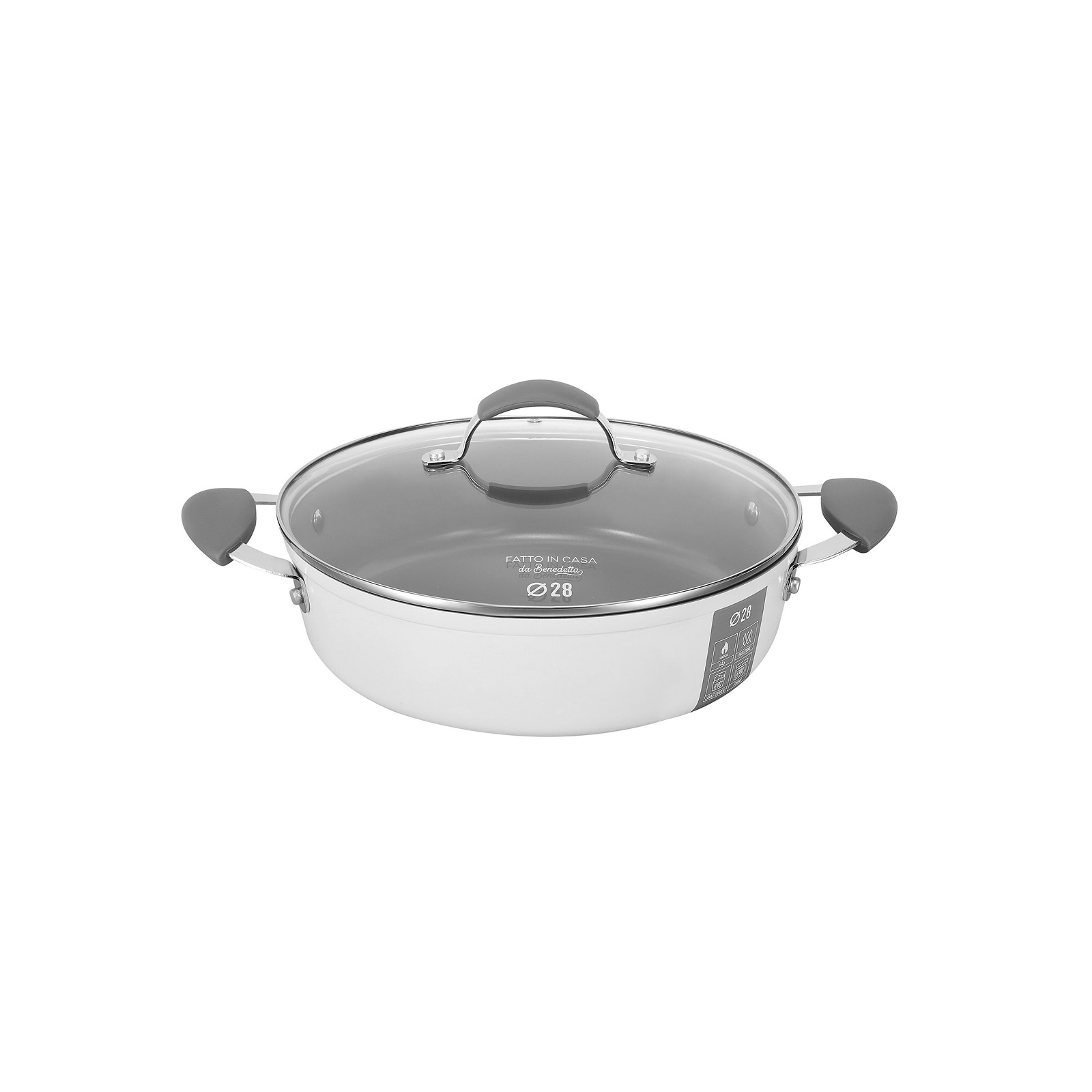 Ha rivestimento a base d'acqua per una cucina naturale il tegame antiaderente Fatto in casa da Benedetta di Kasanova. Il fondo full induction è perfetto per l'induzione. Grazie ai manici in silicone è adatto all'uso in forno fino a 180 °C. Ha un diametro di 28 cm. Prezzo 72,90 euro. www.kasanova.com/it Ha rivestimento a base d'acqua per una cucina naturale il tegame antiaderente Fatto in casa da Benedetta di Kasanova. Il fondo full induction è perfetto per l'induzione. Grazie ai manici in silicone è adatto all'uso in forno fino a 180 °C. Ha un diametro di 28 cm. Prezzo 72,90 euro. www.kasanova.com/it