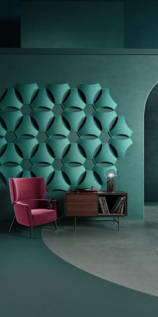 Piastrelle morbide fonoassorbenti Intersect Tile di Turf Design