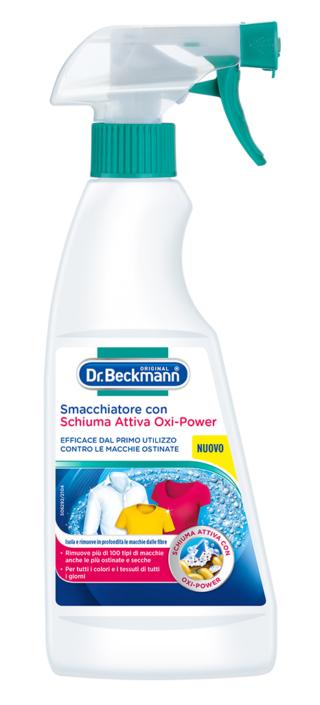 Dr. Beckmann Smacchiatore con Schiuma Attiva Oxi-Power rimuove macchie e sporco rapidamente ed efficacemente con la potenza del sapone naturale a base di bile di bue. È efficace anche per macchie su lana e seta e non contiene profumo, coloranti e ammoniaca. Da 500 ml, prezzo 5,99 euro. www.dr-beckmann.it Dr. Beckmann Smacchiatore con Schiuma Attiva Oxi-Power rimuove macchie e sporco rapidamente ed efficacemente con la potenza del sapone naturale a base di bile di bue. È efficace anche per macchie su lana e seta e non contiene profumo, coloranti e ammoniaca. Da 500 ml, prezzo 5,99 euro. www.dr-beckmann.it