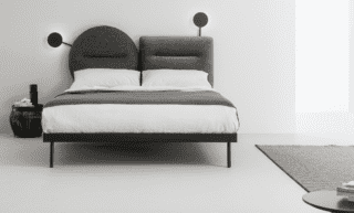 Letto Bishape di Caccaro grigio con luci integrate