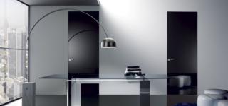 Filomuro a battente anta laccata nero lucido