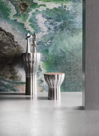 La resina bicomponente Dega Rock di Gobbetto, a pavimento, a effetto cemento o pietra,
ha grane diverse. Lucida, opaca o satinata è adatta anche
in esterno. A parete, Dega Art con aggiunta di polveri metalliche e finitura opaca. Costa da 68 euro al mq +Iva. www.gobbetto.com La resina bicomponente Dega Rock di Gobbetto, a pavimento, a effetto cemento o pietra,
ha grane diverse. Lucida, opaca o satinata è adatta anche
in esterno. A parete, Dega Art con aggiunta di polveri metalliche e finitura opaca. Costa da 68 euro al mq +Iva. www.gobbetto.com