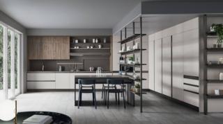 Le lunghe maniglie Presa sul bordo e lo zoccolo nella finitura Bronzo "ritmano" le ante lisce dell'ampia cucina, dal design essenziale, Start-Time di Veneta Cucine. Le ante delle basi e delle colonne attrezzate sono realizzate in Graffiato Chiaro rendono luminoso l'ambiente. I pensili nella finitura Yag Noce Rustik scaldano la composizione; il top è in Caranto Ker Aspen Grafite. Prezzo su richiesta. www.venetacucine.com Le lunghe maniglie Presa sul bordo e lo zoccolo nella finitura Bronzo "ritmano" le ante lisce dell'ampia cucina, dal design essenziale, Start-Time di Veneta Cucine. Le ante delle basi e delle colonne attrezzate sono realizzate in Graffiato Chiaro rendono luminoso l'ambiente. I pensili nella finitura Yag Noce Rustik scaldano la composizione; il top è in Caranto Ker Aspen Grafite. Prezzo su richiesta. www.venetacucine.com