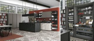 Oltre Bridge Hi-Line di Cucine Lube si distingue per  il mix materico: alluminio anodizzato nero per l'isola, rovere invecchiato per le basi e laccato fumo opaco per pensili e colonne. I piani di lavoro sono in acciaio inox e Fenix® nero. Oltre Bridge Hi-Line di Cucine Lube si distingue per  il mix materico: alluminio anodizzato nero per l'isola, rovere invecchiato per le basi e laccato fumo opaco per pensili e colonne. I piani di lavoro sono in acciaio inox e Fenix® nero.