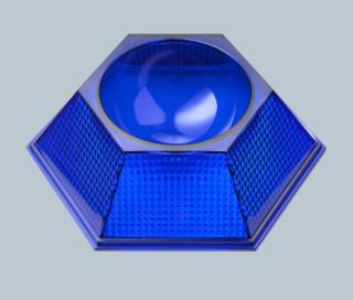 blue acrylic hexagonal bowl sleigh mario luca giusti blue acrylic hexagonal bowl sleigh mario luca giusti