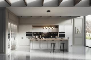 Stile classico per la grande cucina Asolo di Arredo3 caratterizzata dalle ante con telaio in massello di frassino laccato poro aperto bianco Siberia. La base operativa ha il top e lo schienale realizzati in ceramica Abitum marmo nero rigato che crea un raffinato contrasto con il candore degli arredi.  L'isola centrale ha il piano snack in laminato effetto legno chiaro. Prezzo su richiesta. www.arredo3.it Stile classico per la grande cucina Asolo di Arredo3 caratterizzata dalle ante con telaio in massello di frassino laccato poro aperto bianco Siberia. La base operativa ha il top e lo schienale realizzati in ceramica Abitum marmo nero rigato che crea un raffinato contrasto con il candore degli arredi.  L'isola centrale ha il piano snack in laminato effetto legno chiaro. Prezzo su richiesta. www.arredo3.it