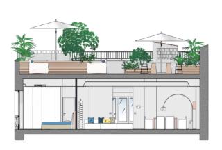 prospetto casa e terrazzo