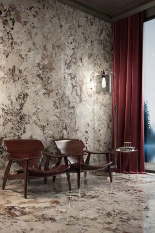 Allure di Cotto d'Este (www.cottodeste.it) è una collezione in gres porcellanato laminato Kerlite a effetto marmo (qui nella versione Alaska glossy), composta da lastre che possono raggiungere il maxi formato di 120 x 278 cm (H 6,5 mm). Prezzo da rivenditore. Allure di Cotto d'Este (www.cottodeste.it) è una collezione in gres porcellanato laminato Kerlite a effetto marmo (qui nella versione Alaska glossy), composta da lastre che possono raggiungere il maxi formato di 120 x 278 cm (H 6,5 mm). Prezzo da rivenditore.