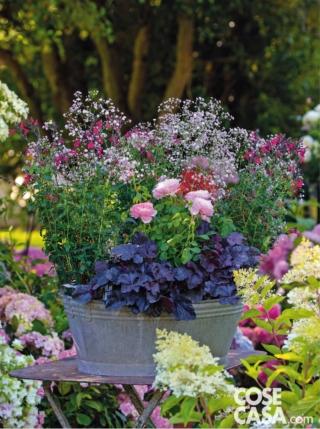 catino zinco con fiori catino zinco con fiori