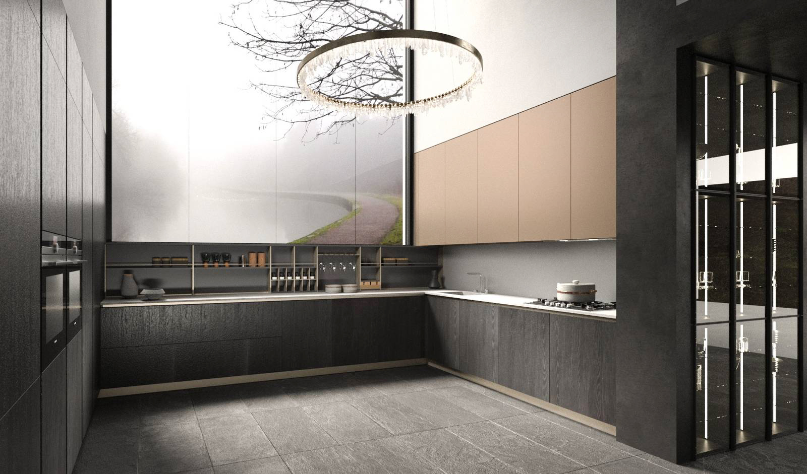 Le ante lisce dell'ampio modello a golfo LAB13 di Aran Cucine mettono in evidenza la colorazione e i materiali con cui sono realizzati: rovere planked black per le basi e le colonne e metallo liquido bronzo per i pensili a sviluppo verticale, alti 130 cm, che aumentano la capacità di contenimento della composizione. Le mensole e gli schienali sono in Fenix Grigio Bromo. Un modulo base da 60 cm, prezzo a partire da 605 euro + IVA. www.arancucine.it Le ante lisce dell'ampio modello a golfo LAB13 di Aran Cucine mettono in evidenza la colorazione e i materiali con cui sono realizzati: rovere planked black per le basi e le colonne e metallo liquido bronzo per i pensili a sviluppo verticale, alti 130 cm, che aumentano la capacità di contenimento della composizione. Le mensole e gli schienali sono in Fenix Grigio Bromo. Un modulo base da 60 cm, prezzo a partire da 605 euro + IVA. www.arancucine.it