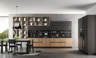Elegante ed essenziale la cucina lineare Aria di Febal Casa che ha le ante delle basi nella finitura Noce gold, con una colorazione dorata, coordinata con la grande libreria sospesa che completa la composizione e crea un collegamento con la zona giorno. I pensili a sviluppo orizzontale e le colonne nella finitura Grigio fango sottolineano lo stile industrial contemporaneo. Un modulo base da 60 cm, prezzo a partire da 182 euro. www.febalcasa.com Elegante ed essenziale la cucina lineare Aria di Febal Casa che ha le ante delle basi nella finitura Noce gold, con una colorazione dorata, coordinata con la grande libreria sospesa che completa la composizione e crea un collegamento con la zona giorno. I pensili a sviluppo orizzontale e le colonne nella finitura Grigio fango sottolineano lo stile industrial contemporaneo. Un modulo base da 60 cm, prezzo a partire da 182 euro. www.febalcasa.com