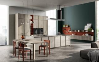 La nuova cucina Jeometrica di Scavolini è caratterizzata da dettagli sofisticati e inediti come l'anta a telaio da 29 mm di profondità con i profili in alluminio disponibili in tre varianti di colore, bianco, antracite e titanio, e le maniglie che impreziosiscono, con la loro forma sinuosa, la superficie dell'anta. Le ante sono disponibili in laccato, decorativo, impiallacciato o vetro. Lo schienale attrezzato in laminato colorato, corredato di una serie di accessori da inserire nei fori, disponibile in tre forme (rotonda, a goccia e rettangolare) completa la composizione. www.scavolini.com