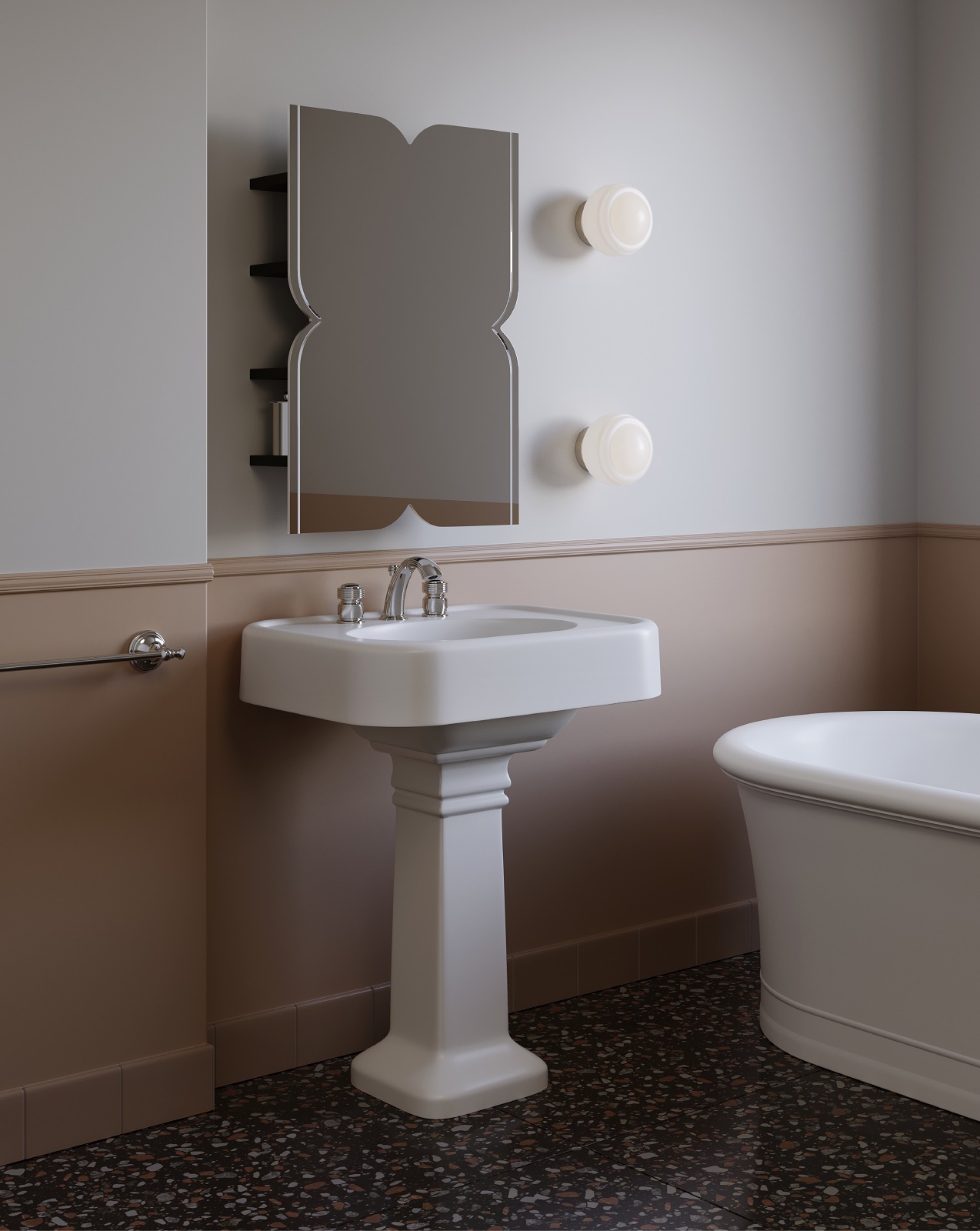 È caratterizzato da una volumetria scultorea e da geometrie essenziali ispirate al design americano degli Anni Venti e Trenta il lavabo a colonna Blues White Tec Plus di Devon & Devon a 1 o 3 fori. White Tec Plus è un materiale liscio e vellutato come la pietra naturale. Il lavabo misura L 71 x P 56,5 x H 24 cm; la colonna misura L 42 x P 36 x H 74,5 cm. Prezzo, Iva esclusa, 2.909,88 euro. www.devon-devon.com