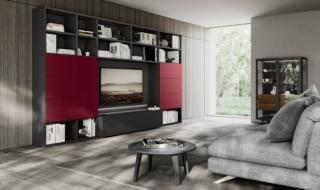 La libreria Trenta della collezione Giorno di Febal Casa è caratterizzata da infinite possibilità progettuali per trasformarla nell'elemento chiave della zona giorno; l'elemento porta TV viene integrato al suo interno ed è in grado di comprendere più funzioni. Ha la struttura e le schiene realizzate in laccato opaco Grigio antracite; le ante che chiudono i vani sono in laccato opaco Rosso Vino che crea un piacevole contrasto. www.febalcasa.com La libreria Trenta della collezione Giorno di Febal Casa è caratterizzata da infinite possibilità progettuali per trasformarla nell'elemento chiave della zona giorno; l'elemento porta TV viene integrato al suo interno ed è in grado di comprendere più funzioni. Ha la struttura e le schiene realizzate in laccato opaco Grigio antracite; le ante che chiudono i vani sono in laccato opaco Rosso Vino che crea un piacevole contrasto. www.febalcasa.com