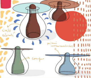 Tavolini Myia di Elena Salmistraro per Cappellini