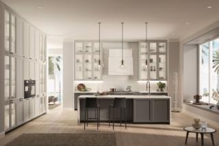 Fa parte della nuova collezione Class di Febal Casa la composizione che si sviluppa intorno all'isola centrale con le ante a telaio laccato opaco grigio, dotate di apertura a gola. La cappa con una linea squadrata è rivestita in Neolith Mont Blanc ed è collocata tra i pensili a vetrine simmetrici che “illuminano” l'intero ambiente. Una base da 60 cm, completa di zoccolo, maniglia, top e alzatina, prezzo al pubblico a partire da 273 euro. www.febalcasa.com Fa parte della nuova collezione Class di Febal Casa la composizione che si sviluppa intorno all'isola centrale con le ante a telaio laccato opaco grigio, dotate di apertura a gola. La cappa con una linea squadrata è rivestita in Neolith Mont Blanc ed è collocata tra i pensili a vetrine simmetrici che “illuminano” l'intero ambiente. Una base da 60 cm, completa di zoccolo, maniglia, top e alzatina, prezzo al pubblico a partire da 273 euro. www.febalcasa.com