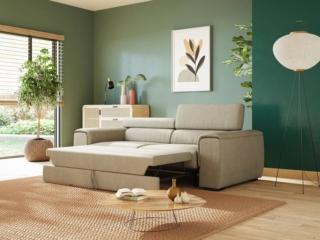 Divano lineare con pouf estraibile Zeno – divani.store Divano lineare con pouf estraibile Zeno – divani.store