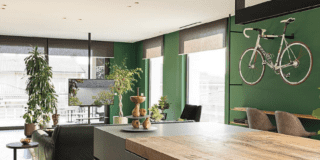 Un grande appartamento ecofriendly, con il verde come colore dominante