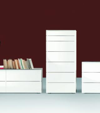 Enea di Bontempi ha struttura in legno laccato opaco e top e frontali in cristallo laccato bianco. Misura L 60 x P 45 x H 128 cm. Prezzo 1.585 euro + iva. www.bontempi.it