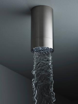 Diametro35 Wellness: soffione da soffitto con ghiera liscia e getto Blade Diametro35 Wellness: soffione da soffitto con ghiera liscia e getto Blade