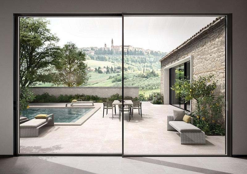 I sistemi scorrevoli in alluminio ASE 67 PD (Panorama Design) di Schüco Italia hanno sistema di bloccaggio integrato nel sistema di ventilazione, disponibile in tre versioni: come punto di bloccaggio integrato nella sezione di interblocco, con o senza serratura, o come blocco a 3 punti per il telaio esterno inserito nel lato del sistema di ventilazione. La resistenza antieffrazione arriva fino alla classe RC2. Lo scorrevole ha profili minimali, soglia ribassata a livello del pavimento che offre un accesso agevole e il telaio può essere integrato nei muri dell’edificio. http://www.schueco.it I sistemi scorrevoli in alluminio ASE 67 PD (Panorama Design) di Schüco Italia hanno sistema di bloccaggio integrato nel sistema di ventilazione, disponibile in tre versioni: come punto di bloccaggio integrato nella sezione di interblocco, con o senza serratura, o come blocco a 3 punti per il telaio esterno inserito nel lato del sistema di ventilazione. La resistenza antieffrazione arriva fino alla classe RC2. Lo scorrevole ha profili minimali, soglia ribassata a livello del pavimento che offre un accesso agevole e il telaio può essere integrato nei muri dell’edificio. http://www.schueco.it