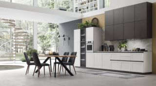Le ante a telaio della composizione lineare, completamente aperta sulla zona giorno, Twin di Arrex Le Cucine sono in laminato di colore bianco estremamente opaco; quelle dei pensili modello Loft 2.2 effetto metallo danno vita a un raffinato contrasto. Tra le due  colonne trova posto un elemento vetrina. È caratterizzata da materiali ecologici, riciclabili e certificati CARB II, alto standard californiano per le emissioni di formaldeide. Un modulo base da 60 cm, prezzo 148 euro + IVA.  www.arrex.it Le ante a telaio della composizione lineare, completamente aperta sulla zona giorno, Twin di Arrex Le Cucine sono in laminato di colore bianco estremamente opaco; quelle dei pensili modello Loft 2.2 effetto metallo danno vita a un raffinato contrasto. Tra le due  colonne trova posto un elemento vetrina. È caratterizzata da materiali ecologici, riciclabili e certificati CARB II, alto standard californiano per le emissioni di formaldeide. Un modulo base da 60 cm, prezzo 148 euro + IVA.  www.arrex.it