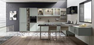 Veste l'angolo la composizione Selma di CREO Kitchens che ha uno stile contemporaneo sottolineato  dalla colorazione, una fresca tonalità verde fiordo, delle ante a telaio in frassino massello laccato a poro aperto con maniglia incorporata nella parte superiore. Il lungo bancone snack in appoggio sulle basi sospese permette di consumare i pasti mentre si cucina. Un modulo base da 60 cm con due cestoni senza top, prezzo 364 euro + IVA. www.creokitchens.it Veste l'angolo la composizione Selma di CREO Kitchens che ha uno stile contemporaneo sottolineato  dalla colorazione, una fresca tonalità verde fiordo, delle ante a telaio in frassino massello laccato a poro aperto con maniglia incorporata nella parte superiore. Il lungo bancone snack in appoggio sulle basi sospese permette di consumare i pasti mentre si cucina. Un modulo base da 60 cm con due cestoni senza top, prezzo 364 euro + IVA. www.creokitchens.it