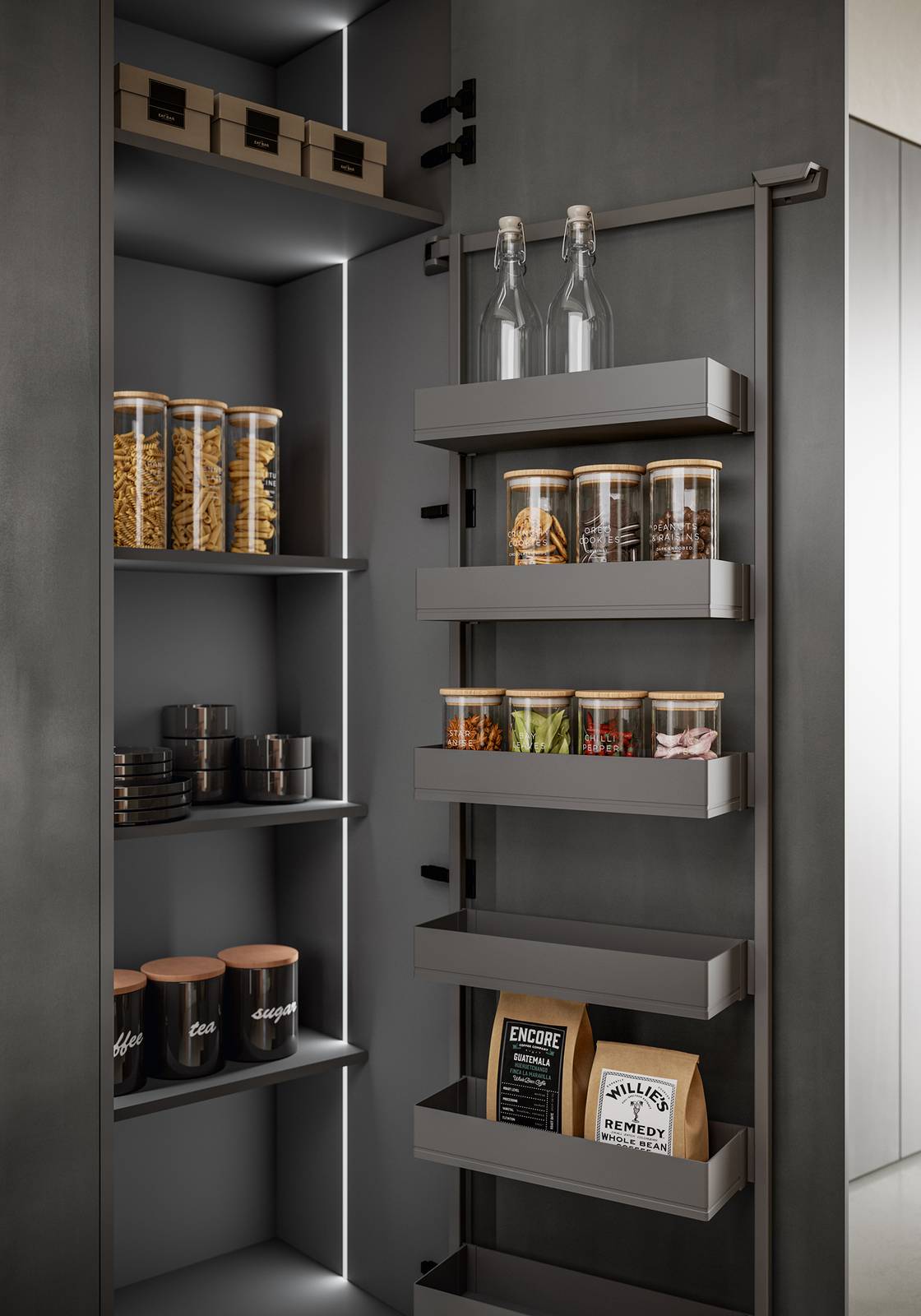 Ha le basi con ante in PET riciclato Stromboli opaco la cucina Kalì 05 di Arredo3 che è completata dai moduli Maxxi delle colonne in laminato noce Imperial con maniglie Quadra che simulano un effetto gola orizzontale. Le ampie colonne in laminato metal light, effetto ferro ossidato, hanno una ampliata capacità di contenimento grazie al meccanismo Tandem Side, che attrezza e organizza anche l'interno dell'anta. Il piano dell'isola è in ceramica Iris dark Marquina. Prezzo su richiesta. www.arredo3.it Ha le basi con ante in PET riciclato Stromboli opaco la cucina Kalì 05 di Arredo3 che è completata dai moduli Maxxi delle colonne in laminato noce Imperial con maniglie Quadra che simulano un effetto gola orizzontale. Le ampie colonne in laminato metal light, effetto ferro ossidato, hanno una ampliata capacità di contenimento grazie al meccanismo Tandem Side, che attrezza e organizza anche l'interno dell'anta. Il piano dell'isola è in ceramica Iris dark Marquina. Prezzo su richiesta. www.arredo3.it