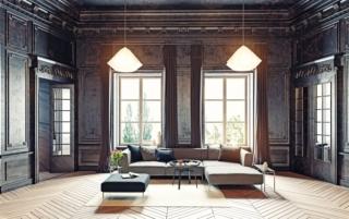 modern style black living room apartment. 3d rendering modern style black living room apartment. 3d rendering