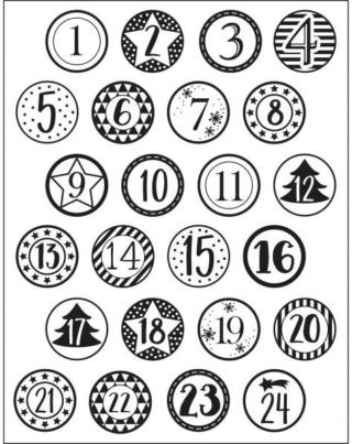 Calendario avvento Natale pirottini muffins stampe numeri