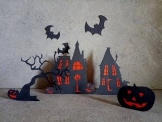 Decorazioni Halloween cartoncino nero sagome Decorazioni Halloween cartoncino nero sagome