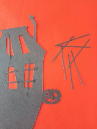 Decorazioni Halloween cartoncino nero sagome finestre Decorazioni Halloween cartoncino nero sagome finestre