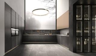 Il grande modello a golfo LAB13 di Aran Cucine garantisce la massima capacità contenitiva grazie all'aumentata capienza dei pensili e delle basi e alla presenza dell'ampia armadiatura a parete formata da colonne che accolgono anche gli elettrodomestici tra cui i due forni. Le ante lisce senza maniglie sono in rovere Planked Black; i pensili sono in metallo liquido bronzo. Un modulo base da 60 cm, prezzo a partire da 605 euro + IVA. www.arancucine.it Il grande modello a golfo LAB13 di Aran Cucine garantisce la massima capacità contenitiva grazie all'aumentata capienza dei pensili e delle basi e alla presenza dell'ampia armadiatura a parete formata da colonne che accolgono anche gli elettrodomestici tra cui i due forni. Le ante lisce senza maniglie sono in rovere Planked Black; i pensili sono in metallo liquido bronzo. Un modulo base da 60 cm, prezzo a partire da 605 euro + IVA. www.arancucine.it