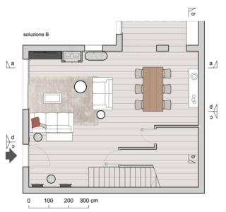 planimetria arredata con pianta soluzione B planimetria arredata con pianta soluzione B