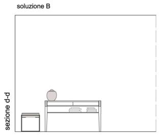 prospetto libreria che divide ingresso e salotto soluzione B prospetto libreria che divide ingresso e salotto soluzione B