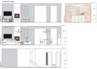 prospetto planimetria arredata con sezioni soluzione B prospetto planimetria arredata con sezioni soluzione B