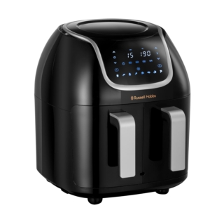 Con 8 programmi pre-impostati (pesce, patatine fritte, uova, pollo, cottura al forno, bistecca, essiccatura, verdure), SatisFry Air Dual Basket di Russell Hobbs ha 2 cestelli, ciascuno da 4,25 litri, utilizzabili come uno unico vano o separabili per cuocere cibi diversi. Ha temperatura regolabile da 30 a 200°C con incrementi ogni 5°C e potenza di 1.700 watt. Misura L 41 x P 32 x H 38,5 cm. Prezzo 189 euro. www.russellhobbs.com Con 8 programmi pre-impostati (pesce, patatine fritte, uova, pollo, cottura al forno, bistecca, essiccatura, verdure), SatisFry Air Dual Basket di Russell Hobbs ha 2 cestelli, ciascuno da 4,25 litri, utilizzabili come uno unico vano o separabili per cuocere cibi diversi. Ha temperatura regolabile da 30 a 200°C con incrementi ogni 5°C e potenza di 1.700 watt. Misura L 41 x P 32 x H 38,5 cm. Prezzo 189 euro. www.russellhobbs.com