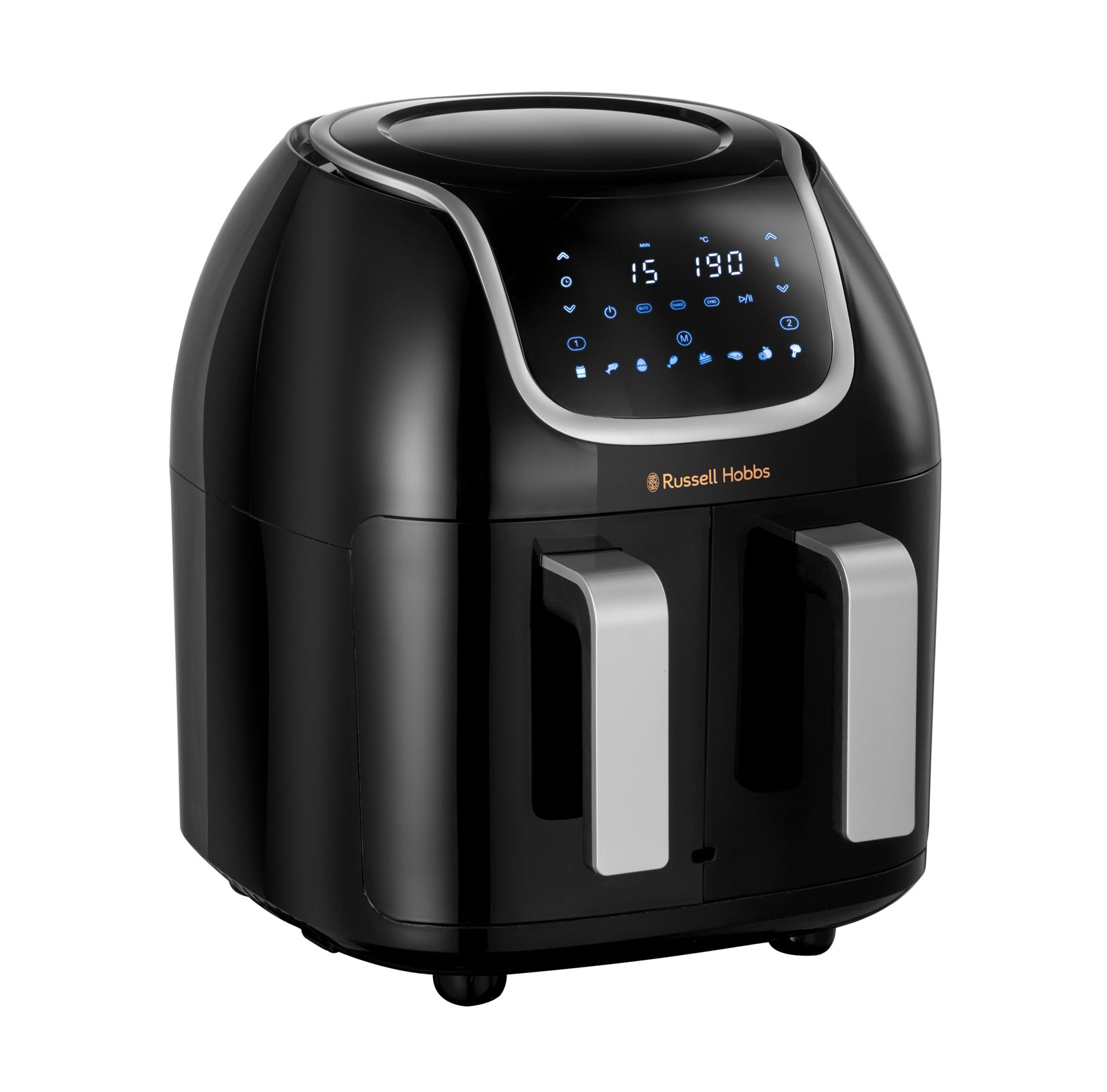 Con 8 programmi pre-impostati (pesce, patatine fritte, uova, pollo, cottura al forno, bistecca, essiccatura, verdure), SatisFry Air Dual Basket di Russell Hobbs ha 2 cestelli, ciascuno da 4,25 litri, utilizzabili come uno unico vano o separabili per cuocere cibi diversi. Ha temperatura regolabile da 30 a 200°C con incrementi ogni 5°C e potenza di 1.700 watt. Misura L 41 x P 32 x H 38,5 cm. Prezzo 189 euro. www.russellhobbs.com Con 8 programmi pre-impostati (pesce, patatine fritte, uova, pollo, cottura al forno, bistecca, essiccatura, verdure), SatisFry Air Dual Basket di Russell Hobbs ha 2 cestelli, ciascuno da 4,25 litri, utilizzabili come uno unico vano o separabili per cuocere cibi diversi. Ha temperatura regolabile da 30 a 200°C con incrementi ogni 5°C e potenza di 1.700 watt. Misura L 41 x P 32 x H 38,5 cm. Prezzo 189 euro. www.russellhobbs.com