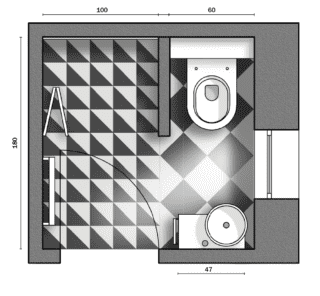 planimetria bagno con pavimento damier planimetria bagno con pavimento damier