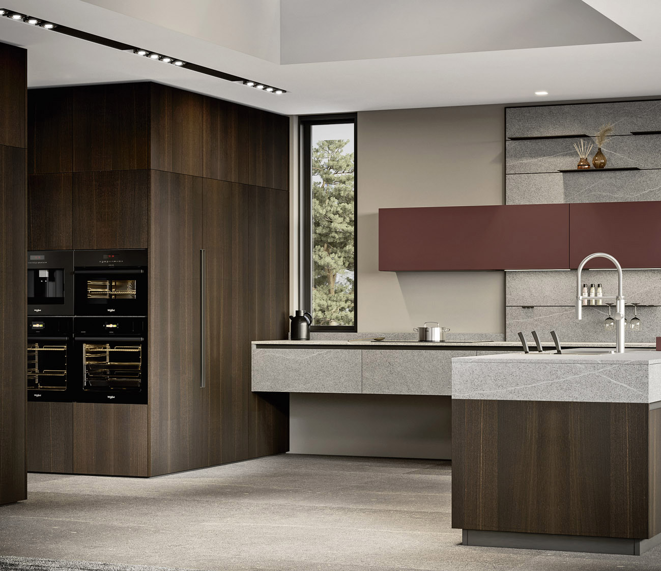 La composizione Loft 2.2 di Arrex Le Cucine è ergonomica e funzionale. Le basi dell'isola e le colonne, che danno vita ad una grande e capiente armadiatura, sono in Style Eucalipto Carbon; il piano di lavoro e l'alzatina sono in Laminato HPL Pietra Piasentina come la boiserie con profili e accessori verniciati antracite. Un modulo base da 60 cm, prezzo 149 euro + IVA. www.arrex.it La composizione Loft 2.2 di Arrex Le Cucine è ergonomica e funzionale. Le basi dell'isola e le colonne, che danno vita ad una grande e capiente armadiatura, sono in Style Eucalipto Carbon; il piano di lavoro e l'alzatina sono in Laminato HPL Pietra Piasentina come la boiserie con profili e accessori verniciati antracite. Un modulo base da 60 cm, prezzo 149 euro + IVA. www.arrex.it