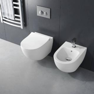 Sanitari sospesi  rimless, serie Sento  di Iperceramica  (www.iperceramica.it). Sanitari sospesi  rimless, serie Sento  di Iperceramica  (www.iperceramica.it).