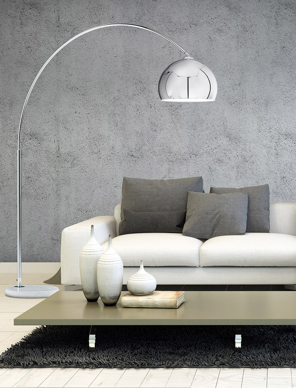 La finitura cromo impreziosisce ed esalta la lampada da terra telescopica ad arco Grip di Rossini Illuminazione; la base circolare è realizzata in marmo bianco. Misura L 175 x P 40 x H 230 cm. Prezzo 693,70 euro + IVA. www.rossinigroup.it La finitura cromo impreziosisce ed esalta la lampada da terra telescopica ad arco Grip di Rossini Illuminazione; la base circolare è realizzata in marmo bianco. Misura L 175 x P 40 x H 230 cm. Prezzo 693,70 euro + IVA. www.rossinigroup.it