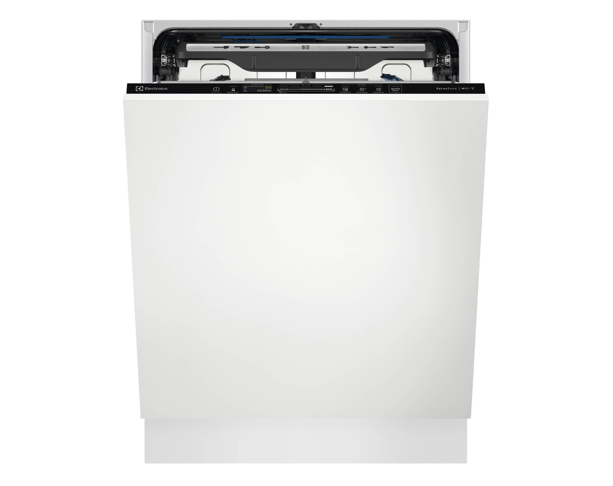 •	Lavastoviglie Serie 800 EEZ88500W di Electrolux
•	Tipologia: incasso a scomparsa totale
•	Classe di efficienza energetica: B
•	Consumo p. eco per 100 cicli: 64 kWh
•	Capacità nominale, in numero di coperti standard, per programma eco: 14
•	Consumo acqua programma eco: 9,9 litri
•	Durata del programma eco: 4 ore
•	Rumore emesso: 42 dB, classe B
•	Programmi e funzioni: 8, 160 Minutes, 60 Minutes, 90 Minutes, AUTO Sense, Eco, Machine Care, Quick 30 Minutes, Ammollo
•	Caratteristiche: lava a fondo ogni stoviglia con SatelliteClean®; ha comandi QuickSelect® che indicano anche consumo di acqua ed energia elettrica impostando potenza e durata; luce interna; cruscotto con connettività integrata
•	Misure: L 60 x P 56 x H 82-90 cm
•	Prezzo: 1.149,99 euro
•	Sito web azienda: www.electrolux.it •	Lavastoviglie Serie 800 EEZ88500W di Electrolux
•	Tipologia: incasso a scomparsa totale
•	Classe di efficienza energetica: B
•	Consumo p. eco per 100 cicli: 64 kWh
•	Capacità nominale, in numero di coperti standard, per programma eco: 14
•	Consumo acqua programma eco: 9,9 litri
•	Durata del programma eco: 4 ore
•	Rumore emesso: 42 dB, classe B
•	Programmi e funzioni: 8, 160 Minutes, 60 Minutes, 90 Minutes, AUTO Sense, Eco, Machine Care, Quick 30 Minutes, Ammollo
•	Caratteristiche: lava a fondo ogni stoviglia con SatelliteClean®; ha comandi QuickSelect® che indicano anche consumo di acqua ed energia elettrica impostando potenza e durata; luce interna; cruscotto con connettività integrata
•	Misure: L 60 x P 56 x H 82-90 cm
•	Prezzo: 1.149,99 euro
•	Sito web azienda: www.electrolux.it