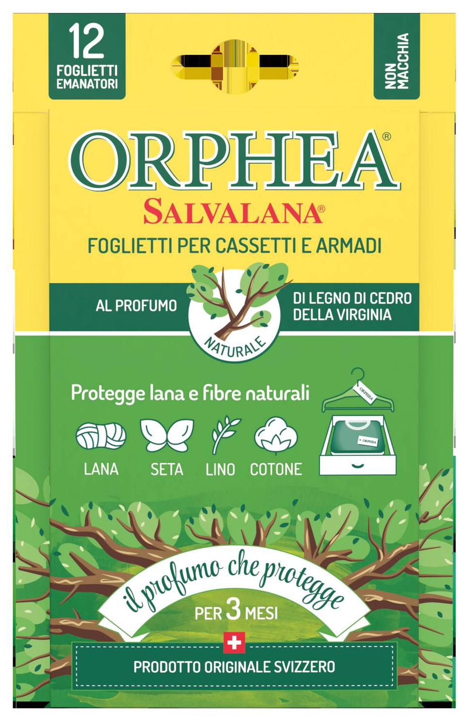 ORPHEA - Salvalana Foglietti Per Cassetti E Armadi Al Profumo Di Legno Di  Cedro Della Virginia 12 Foglietti